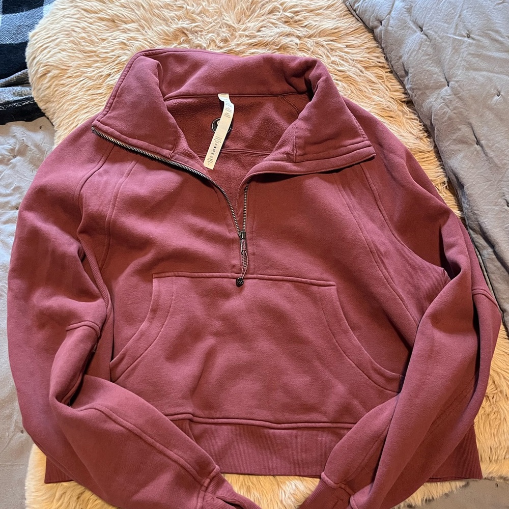 Women's Lululemon Burgundy Quarter-Zip Pullover